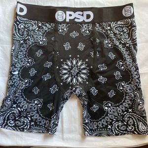 PSD Men’s Boxer Brief - Black Paisley - XL